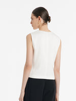 Triacetate Slim V-Neck Women Vest GOELIA