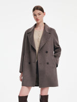 [Preview] Cashmere Wool Blend Double-Faced Women Mid-Length Coat GOELIA