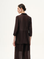 Tencel Linen Blend 3/4 Sleeve Women Blazer GOELIA