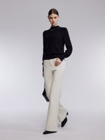 Wool Blend Mock Neck Women Sweater With Detachable Necklace GOELIA