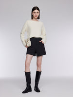 [Preview] 100% Brushed Wool Boat Neck Women Sweater GOELIA