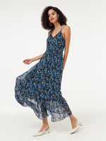 10MM Mulberry Silk Halterneck Slip Maxi Dress With Detachable Chest Pads GOELIA