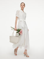 [Preview] Lyocell Blend Women Belted Maxi Shirt Dress GOELIA