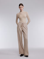 [Preview] Drawstring Waist Straight Leg Women Knit Pants GOELIA