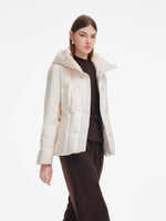 [Preview] Gathered Waist Belted Hooded Goose Down Jacket GOELIA