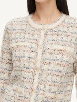 Wool Blend Jacquard Women Cardigan GOELIA