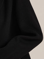 Pure Double-Faced Wool Mid-length Notched Lapel Women Coat GOELIA