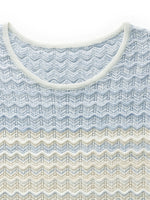 Blue And White Gradient Women Knit Midi Dress GOELIA