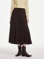 100% Merino Wool Women A-Line Skirt GOELIA