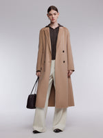 [Preview] Wool Silk Blend Women Wrap Overcoat GOELIA