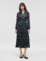 Eco-Friendly Fur Vest And Floral Print Dress Two-Piece Set GOELIA