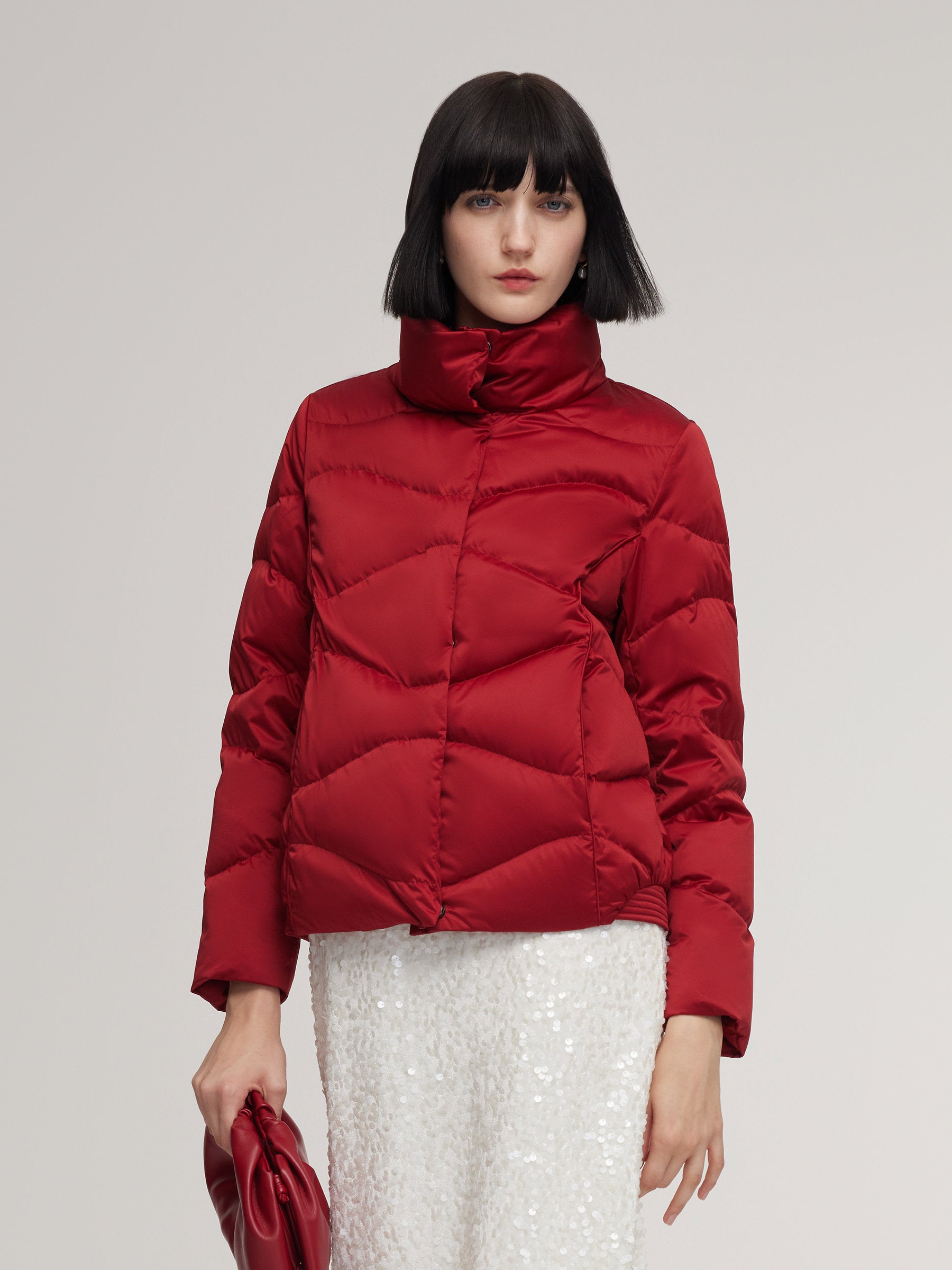 Windproof Magnetic Snap Goose Down Jacket GOELIA