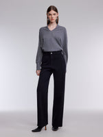 [Preview] Denim Rhinestone High-Waisted Women Micro-Flared Jeans GOELIA