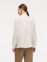 22MM Mulberry Silk Women Shirt With Detachable Ruffle Detail GOELIA