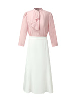 Acetate Blend Ruffle Blouse And Mermaid Skirt Two-Piece Set GOELIA