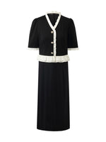 Ruffle Patchwork Women Midi Dress GOELIA