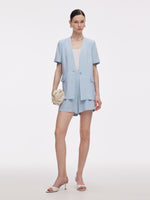 100% Acetate Women Short Sleeve Blazer GOELIA