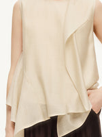 Lyocell Blend Ruffle-Detailing Women Tank Top GOELIA