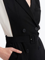 Acetate Notched Lapel Double-Breasted Mini Dress GOELIA