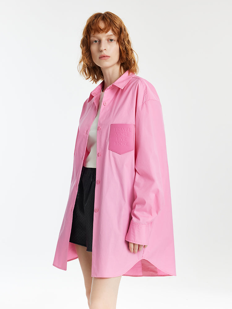 Pink Oversized Women Shirt GOELIA