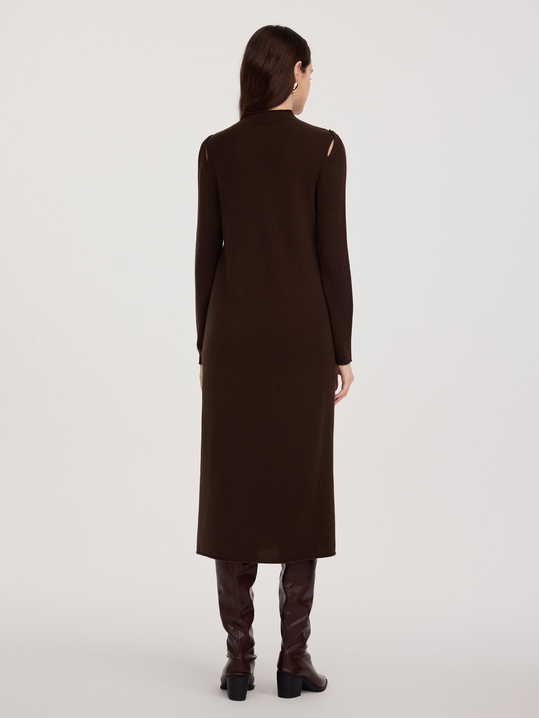 wool knit maxi dress Siren Knit Maxi Dress in Black Merino Wool
