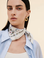 100% Mulberry Silk Floral Print Women Scarf GOELIA