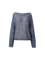 Cashmere Mulberry Silk Blend Boat Neck Women Knit Top GOELIA