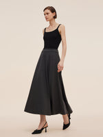 Worsted Wool Blend A-Line Women Skirt GOELIA