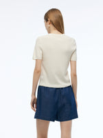 Tencel Blend Cut Out Women Knit Top GOELIA