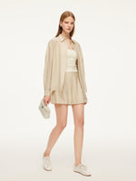 Tencel Acetate Linen Blend Women Sheer Oversized Shirt & Camisole Two-Piece Set GOELIA