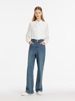 Bow Tie Ruffle Collar Women Shirt GOELIA