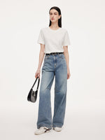 Round Neck Beaded Pony Graphic Women T-Shirt GOELIA