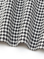Black And White Houndstooth Women A-Line Skirt With Belt GOELIA
