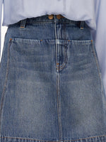 100% Cotton Denim Adjustable Waist Women Skirt GOELIA