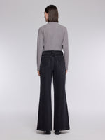 [Preview] Denim Fleece-Lined Women Straight Leg Flare Jeans GOELIA