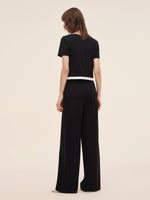 Mock Layered Knit Top And Pants Two-Piece Set GOELIA