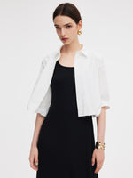 100% Cotton Shirt And Sleeveless Midi Dress Two-Piece Set GOELIA