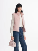 [Preview] 100% Shearling Wool Stand Collar Women Vest GOELIA