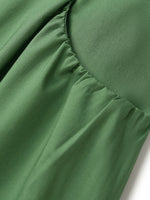 Square Neck Puff Sleeves Women Midi Dress GOELIA