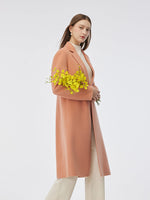 100% Wool Double-Faced Back Slit Women Overcoat GOELIA