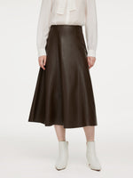 PU Leather Women A-Line Skirt GOELIA