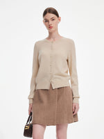 [Preview] Cashmere Shimmer Pearl Buttons Women Cardigan GOELIA