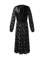 Eco-Friendly Fur Vest And Floral Print Dress Two-Piece Set GOELIA