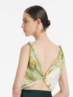 Iris Printed 90 Square Pure 14 Momme Mulberry Silk Scarf GOELIA