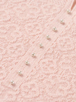 Jacquard Cut Out Neckline Women Ruffle Knit Tank Top GOELIA