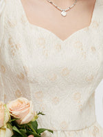 Lantern Sleeve Patchwork Jacquard Women Mini Dress GOELIA