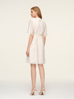 Lace Ruffle Sleeve A-Line Women Mini Dress With Tie-String Belt And Scrunchie GOELIA