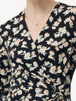100% Cotton Floral Print Twist Front Women Maxi Dress GOELIA
