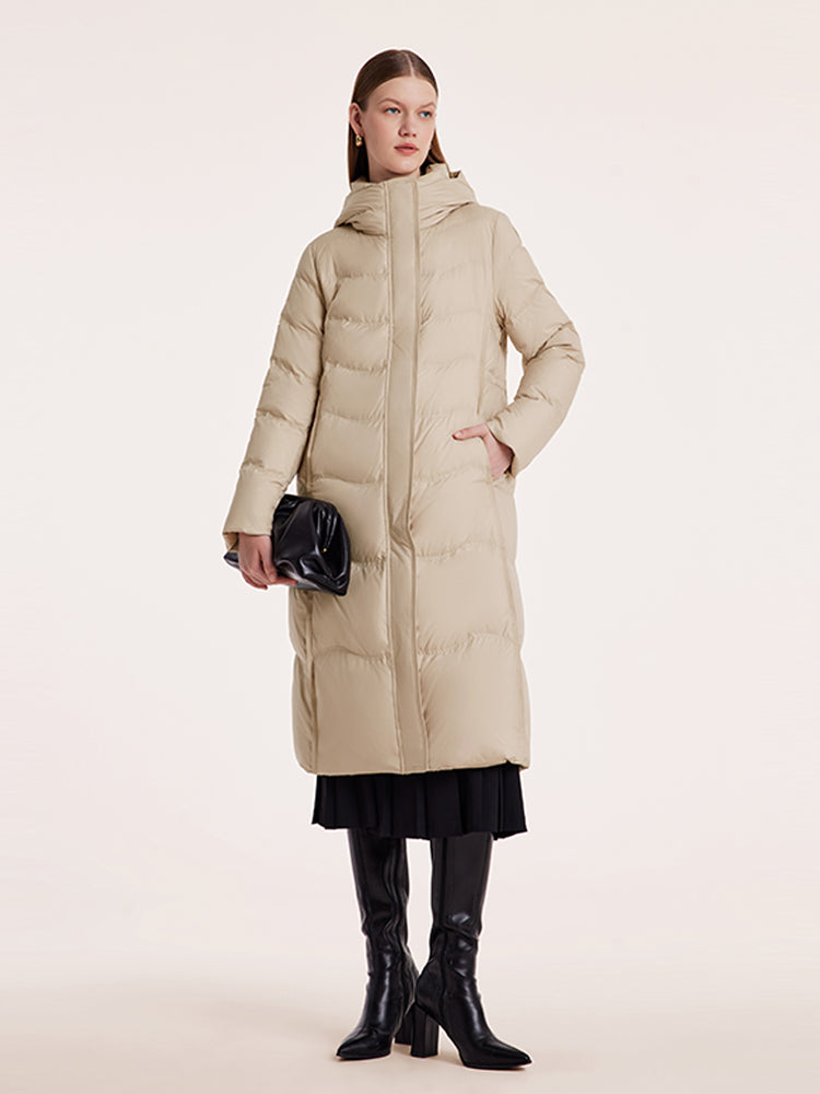 Hooded Long Goose Down Garment GOELIA