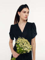 Acetate Twist Front Women Knit Maxi Dress With Hairband GOELIA